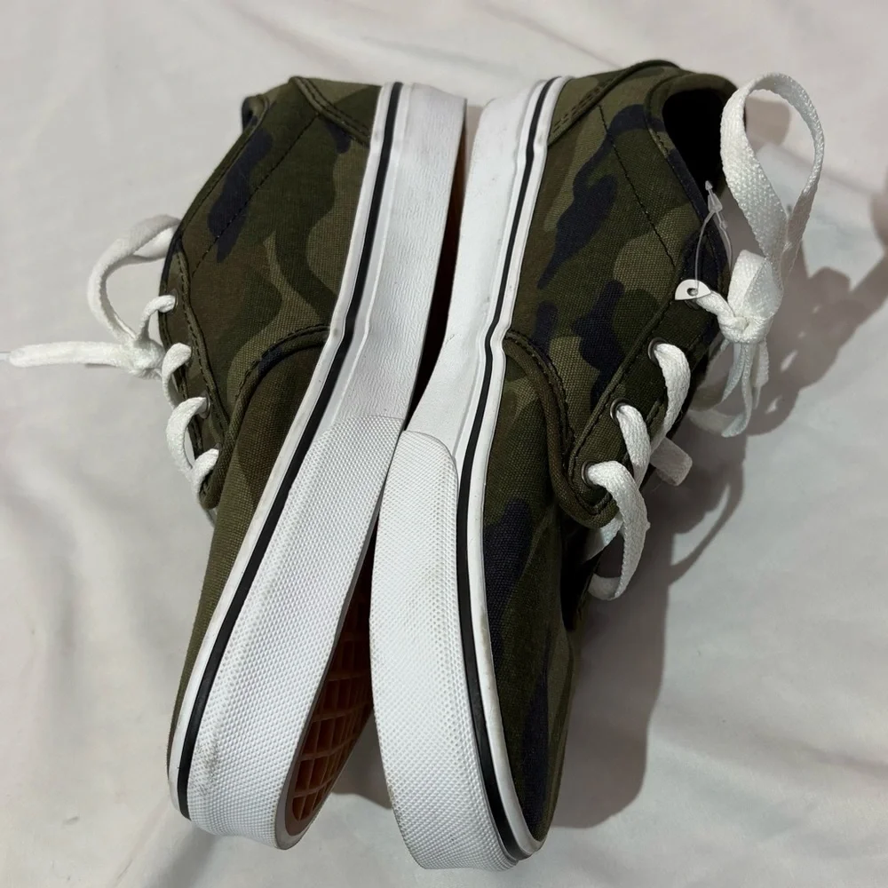 Vans Atwood Camo Canvas Sneakers Youth 5.5 Unisex Skate Shoes Green - Picture 8 of 11